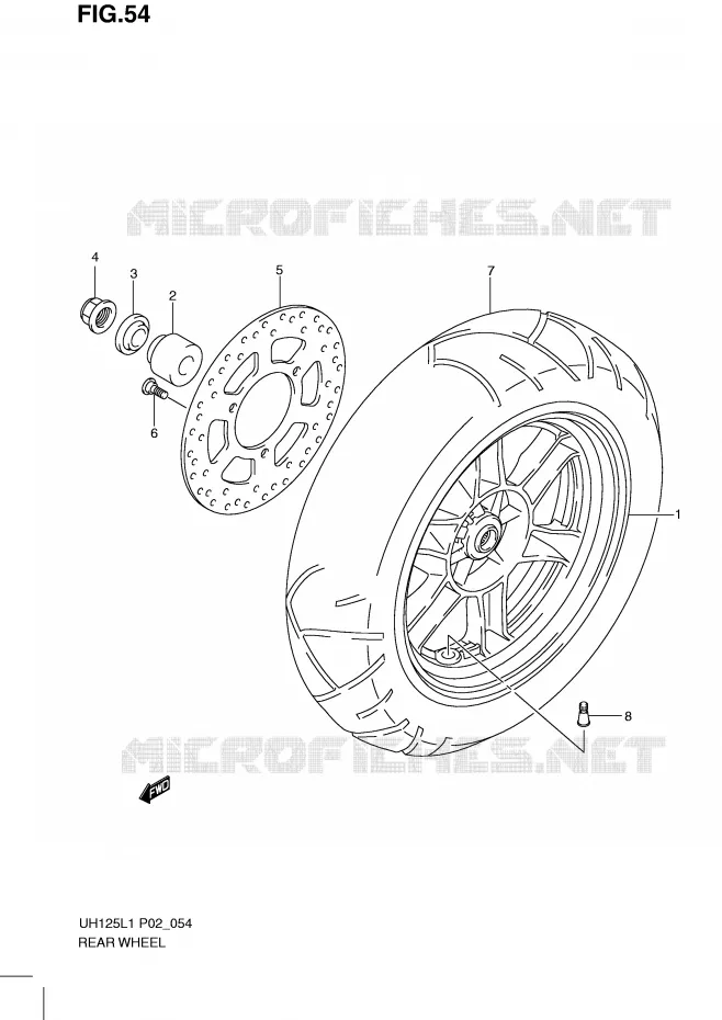 ROUE ARRIERE Suzuki SCOOTER 125 BURGMAN 2011  UH125GL1(P2)