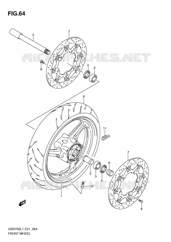 ROUE AVANT Suzuki MOTO 750 GSR 2012  GSR750L1(E21)
