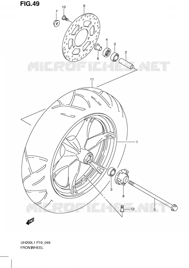 ROUE AVANT Suzuki SCOOTER 200 BURGMAN 2011  UH200L1(P19)