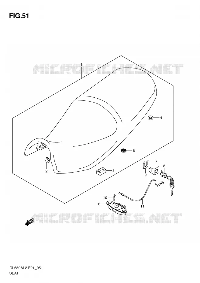 SELLE Suzuki MOTO 650 V-STROM 2012  DL650AUEL2(E21)