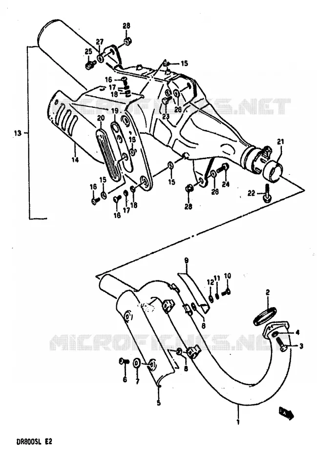 SILENCIEUX Suzuki MOTO 800 DR 1990  DR800SUL(L)