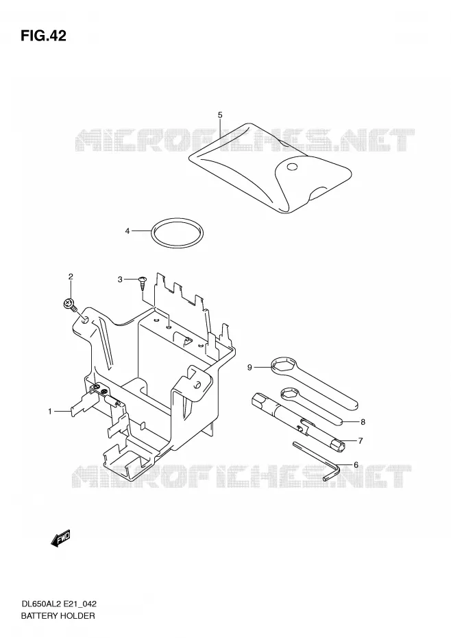 SUPPORT BATTERIE Suzuki MOTO 650 V-STROM 2012  DL650AL2(E21)