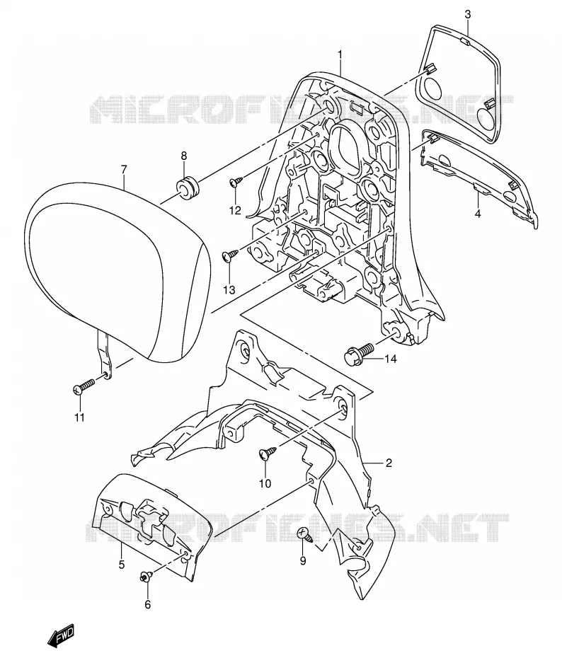 SUPPORT DOSSERET (CENTER)(MODELE K1) Suzuki SCOOTER 400 BURGMAN 2002  AN400RK2(E2)