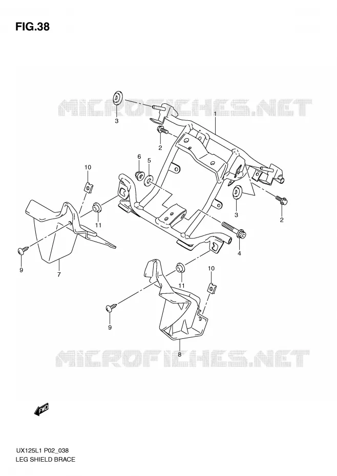 SUPPORT MARCHE PIEDS Suzuki SCOOTER 125 SIXTEEN 2011  UX125L1(P02)
