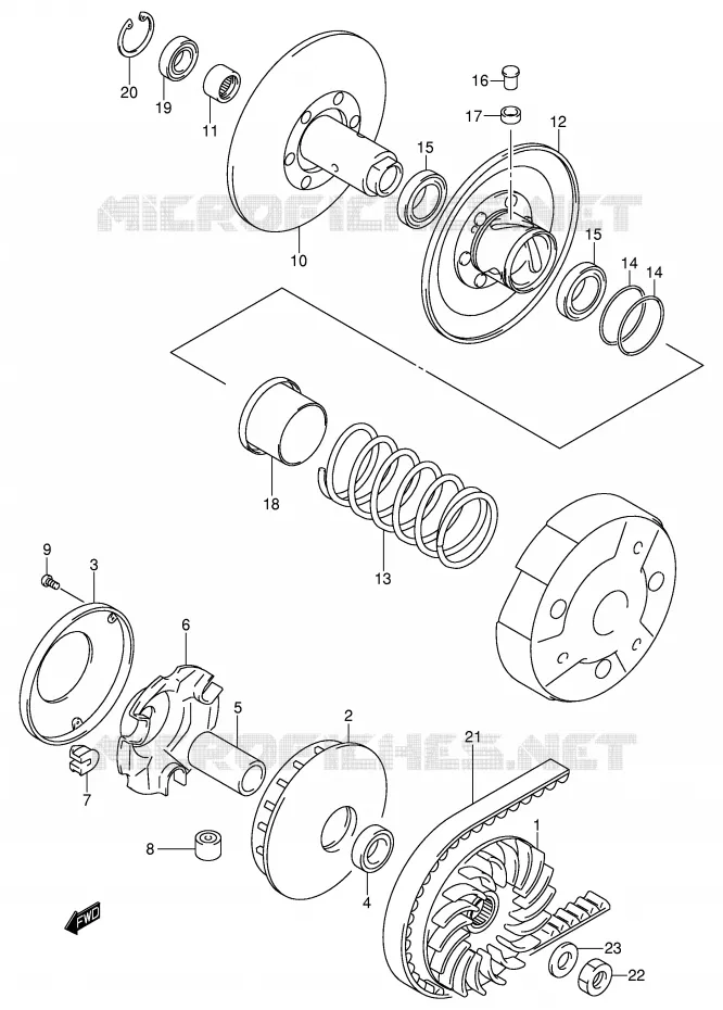 TRANSMISSION (MODELE K1/K2) Suzuki SCOOTER 250 BURGMAN 2000  AN250Y(E2)
