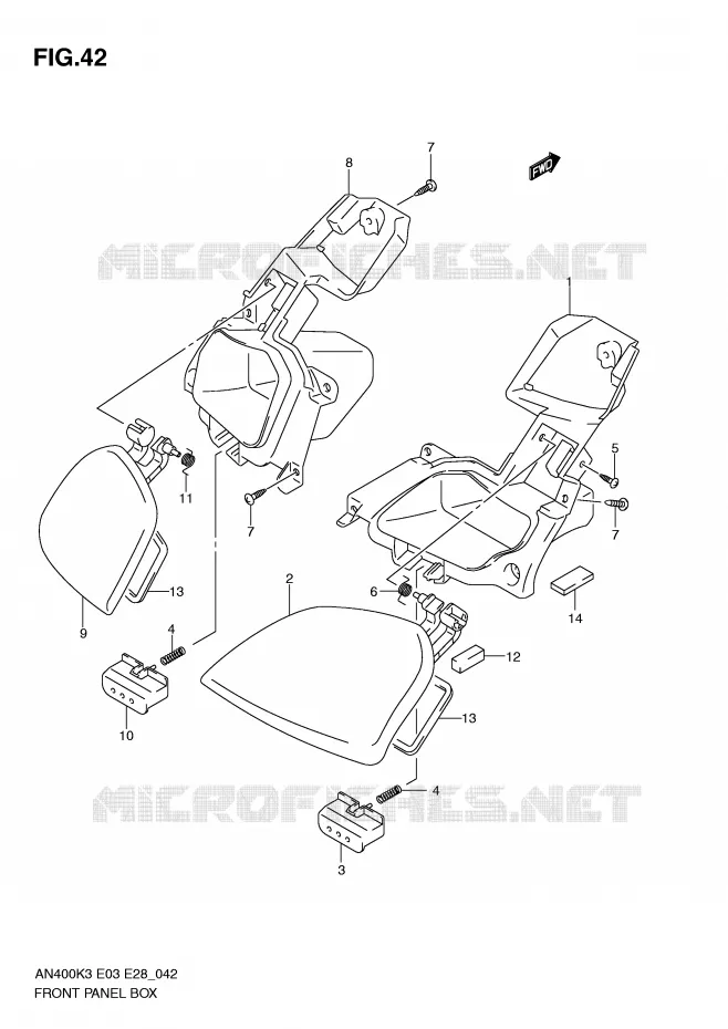 VIDE POCHE (MODELE K3) Suzuki SCOOTER 400 BURGMAN 2004  AN400K4(E3/E28)