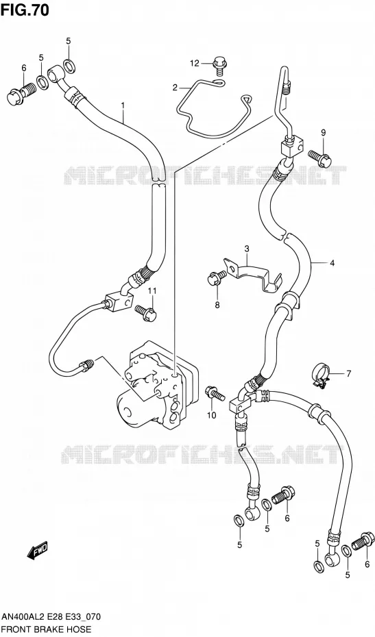DURITE DE FREIN AVANT Suzuki SCOOTER 400 BURGMAN 2012  AN400AL2/AN400ZAL2(E03,E28,E33)