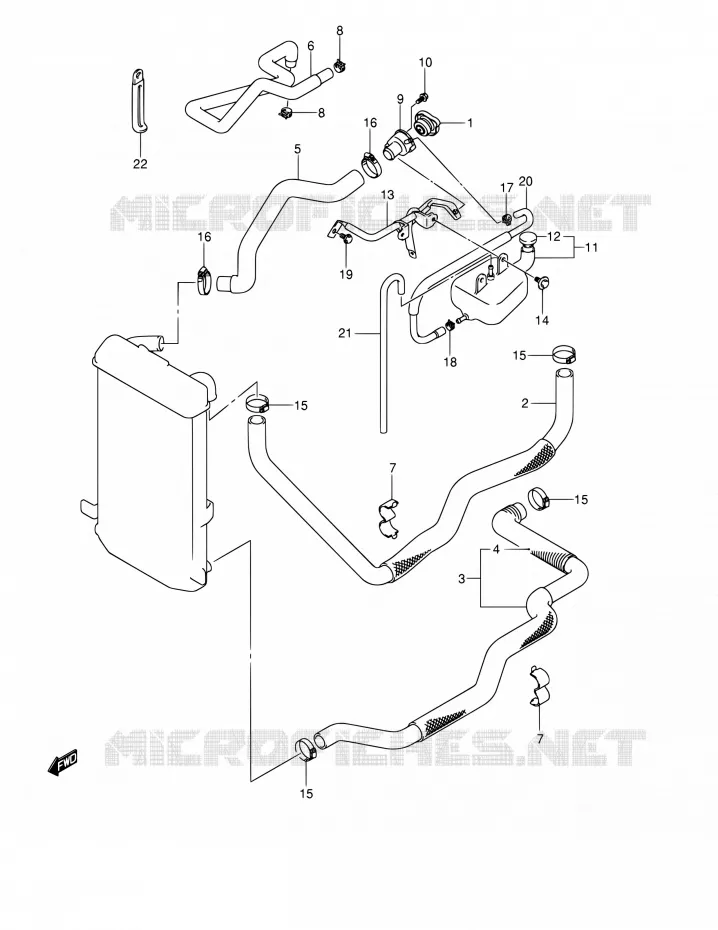 DURITE DE RADIATEUR Suzuki SCOOTER 400 BURGMAN 2005  AN400S K5 (E02,E19)