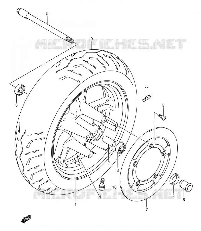 ROUE AVANT Suzuki SCOOTER 400 BURGMAN 2005  AN400S K5 (E02,E19)