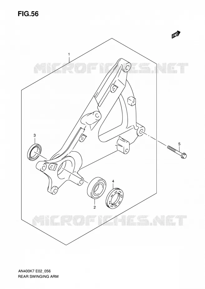 BRAS OSCILLANT ARRIERE Suzuki SCOOTER 400 BURGMAN 2011  AN400ZA L0 (E02,E19)