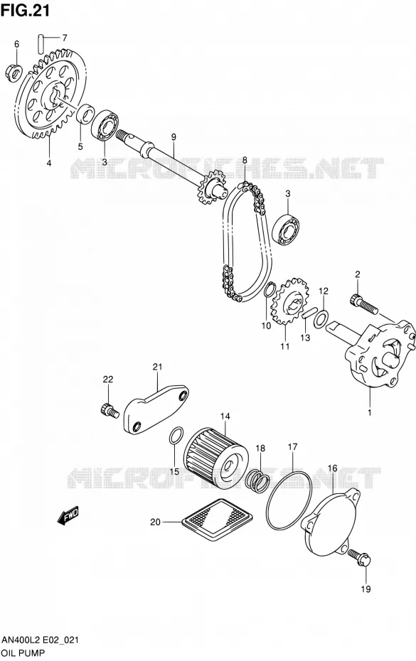 POMPE A HUILE Suzuki SCOOTER 400 BURGMAN 2012  AN400ZAL2(E02,E19,E51)