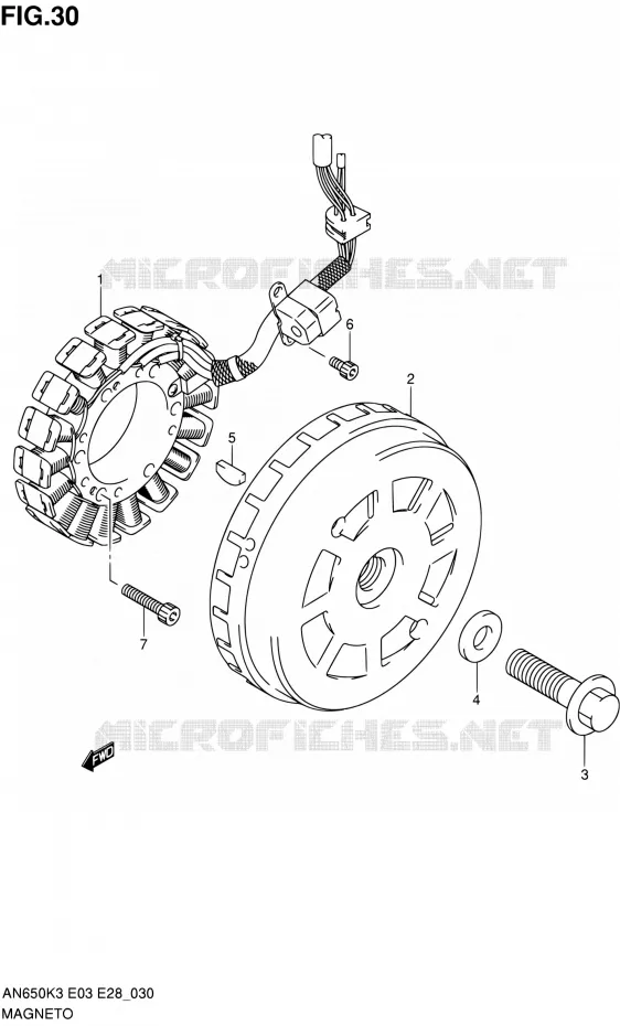 ALLUMAGE ROTOR - STATOR Suzuki SCOOTER 650 BURGMAN 2004  AN650K4(E03,E28,E33)