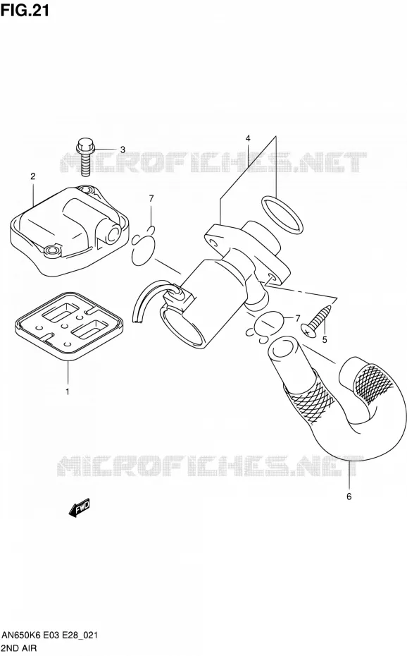 SYSTEME RECYCLAGE GAZ ECHAPPEMENT Suzuki SCOOTER 650 BURGMAN 2008  AN650A K8 (E03,E28,E33)