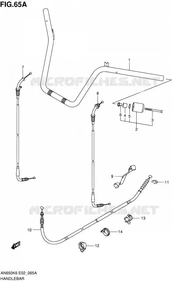 GUIDON (MODEL K9/L0) Suzuki SCOOTER 650 BURGMAN 2012  AN650A L0 (E02,E19,E24,E51)