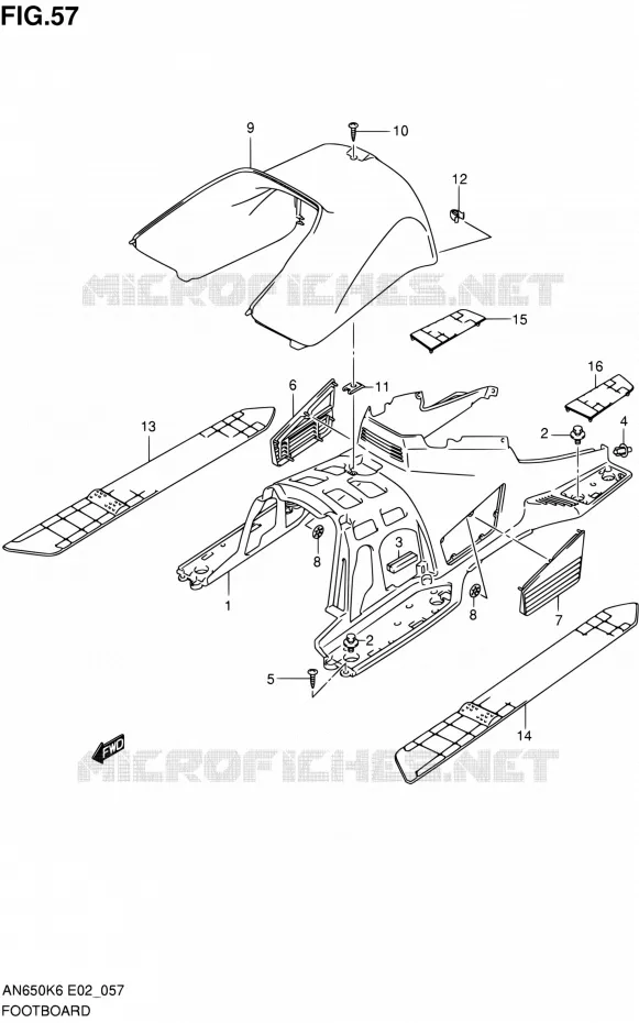 REPOSE PIEDS Suzuki SCOOTER 650 BURGMAN 2012  AN650A L0 (E02,E19,E24,E51)