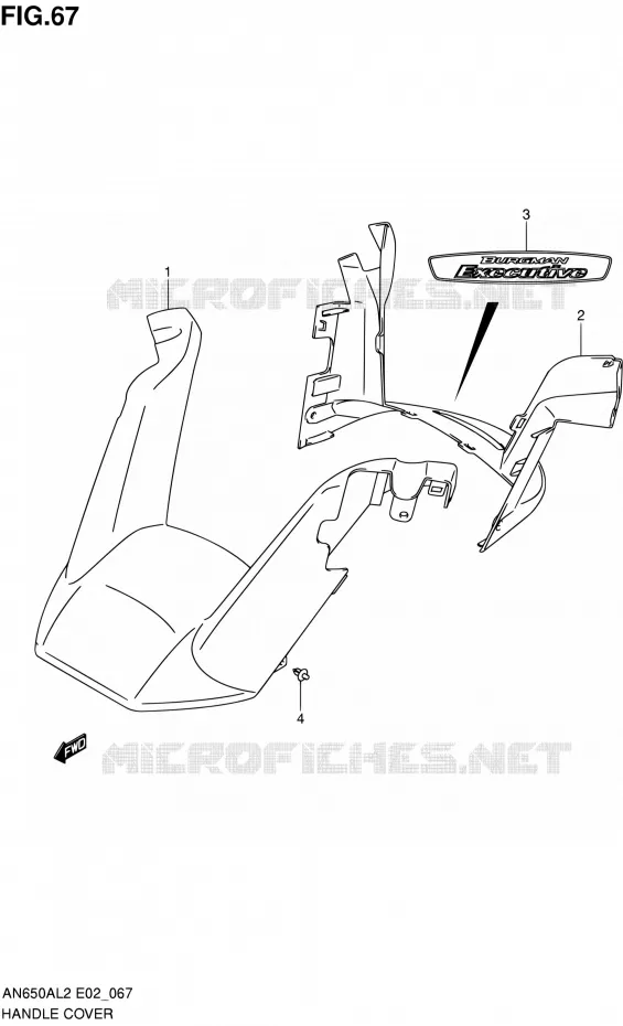 CARENAGE TETE DE FOURCHE Suzuki SCOOTER 650 BURGMAN 2012  AN650AL2(E02)