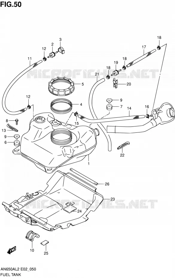 RESERVOIR D'ESSENCE Suzuki SCOOTER 650 BURGMAN 2012  AN650AL2(E02)