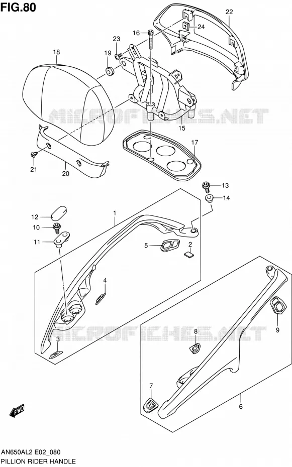 SUPPORT DOSSERET Suzuki SCOOTER 650 BURGMAN 2012  AN650AL2(E02)