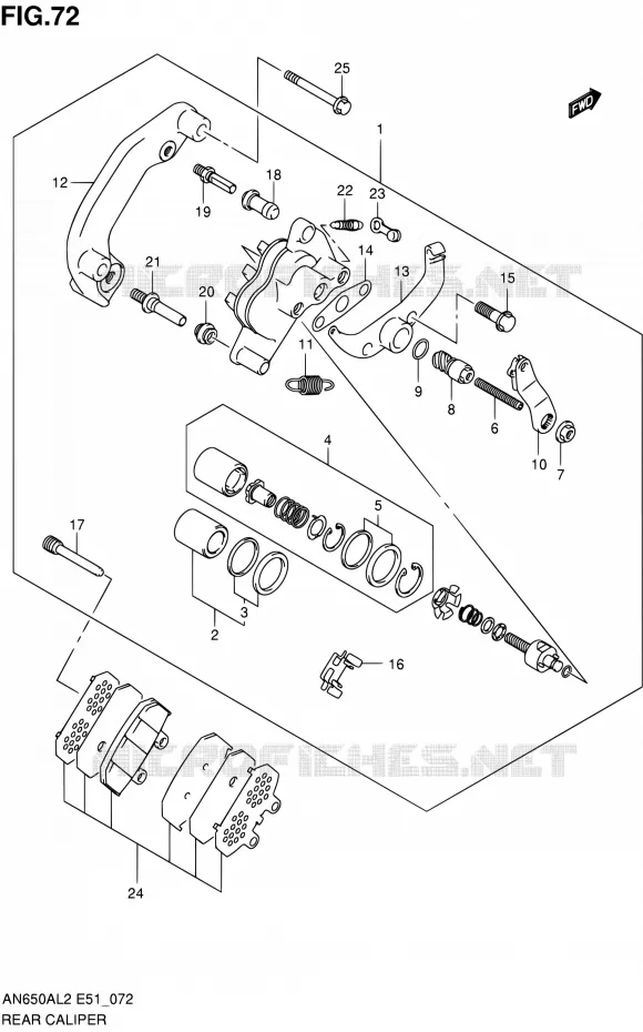 ETRIER DE FREIN ARRIERE Suzuki SCOOTER 650 BURGMAN 2012  AN650AL2(E51)