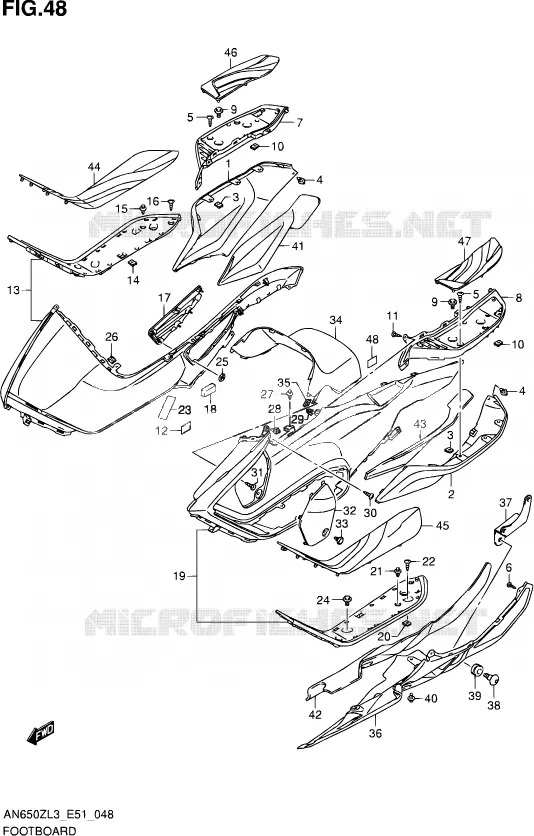 REPOSE PIEDS Suzuki SCOOTER 650 BURGMAN 2013  AN650Z L3 (E51)