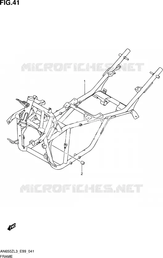 CADRE Suzuki SCOOTER 650 BURGMAN 2013  AN650Z L3 (E99)