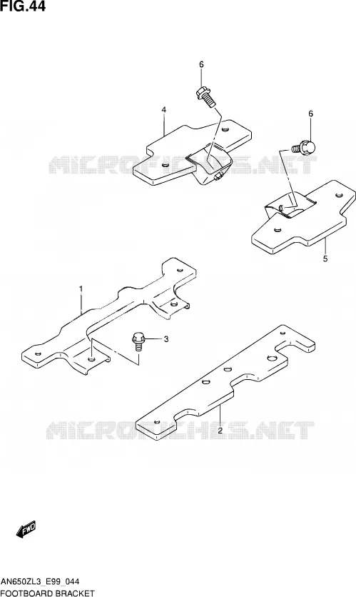 REPOSE PIEDS ARRIERE Suzuki SCOOTER 650 BURGMAN 2013  AN650Z L3 (E99)
