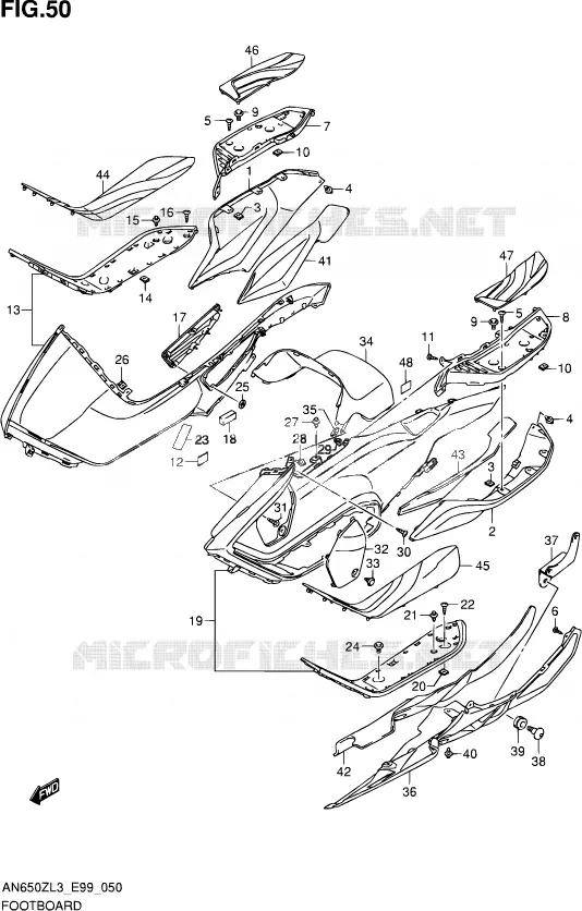 REPOSE PIEDS Suzuki SCOOTER 650 BURGMAN 2013  AN650Z L3 (E99)