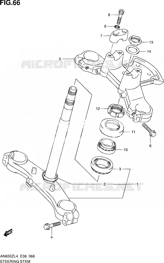 COLONNE DE DIRECTION Suzuki SCOOTER 650 BURGMAN 2014  AN650Z L4 (E38)