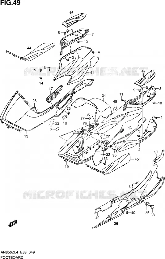 REPOSE PIEDS Suzuki SCOOTER 650 BURGMAN 2014  AN650Z L4 (E38)