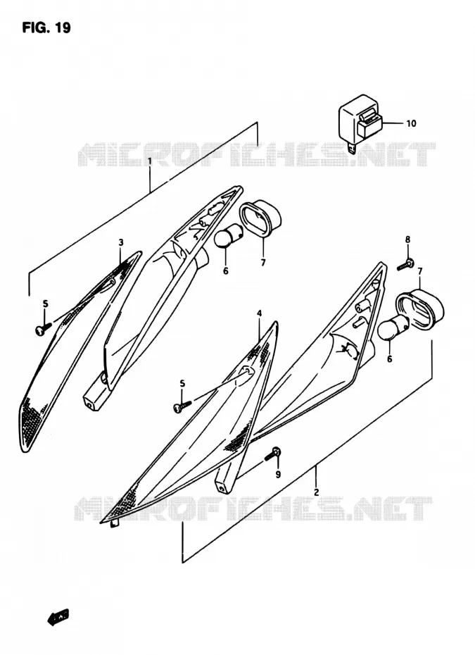 CLIGNOTANTS AVANT Suzuki SCOOTER 50 AP 1998  AP50R7W(T/7/V)