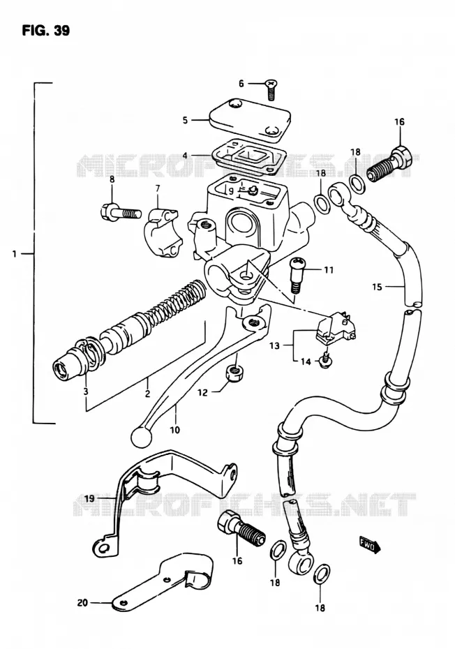 MAITRE CYLINDRE AVANT Suzuki SCOOTER 50 AP 1998  AP50R7W(T/7/V)