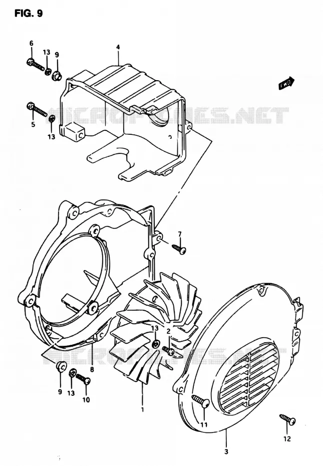 VENTILATEUR DE REFROIDISSEMENT Suzuki SCOOTER 50 AP 1998  AP50R7W(T/7/V)