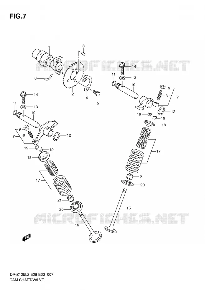 ARBRE A CAMES - SOUPAPES Suzuki MOTO 125 DR-Z 2012  DR-Z125LL2(E28)