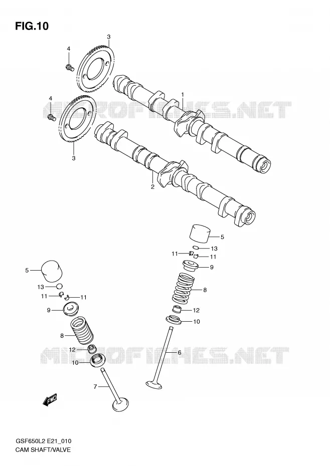 ARBRE A CAMES - SOUPAPES Suzuki MOTO 650 BANDIT 2014  GSF650SAL2(E21)