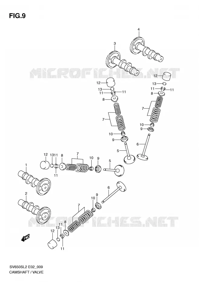ARBRE A CAMES - SOUPAPES Suzuki MOTO 650 SV 2012  SV650SAL2(E02)