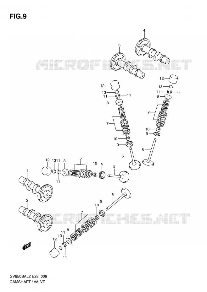 ARBRE A CAMES - SOUPAPES Suzuki MOTO 650 SV-S 2012  SV650SAL2(E28)