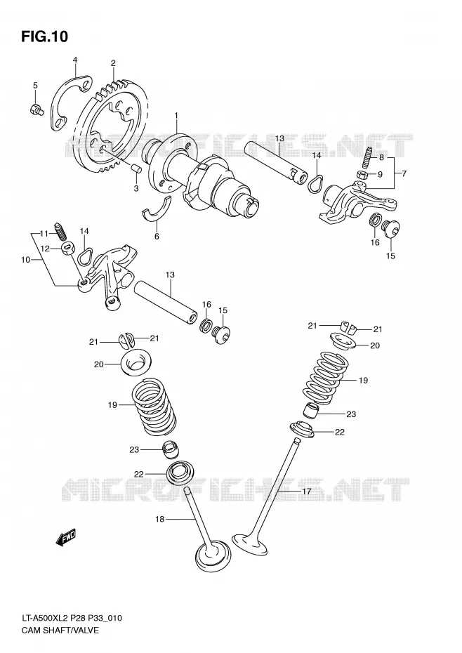 ARBRE A CAMES - SOUPAPES Suzuki QUAD 500 VINSON 2012  LT-A500XZL2(P28)