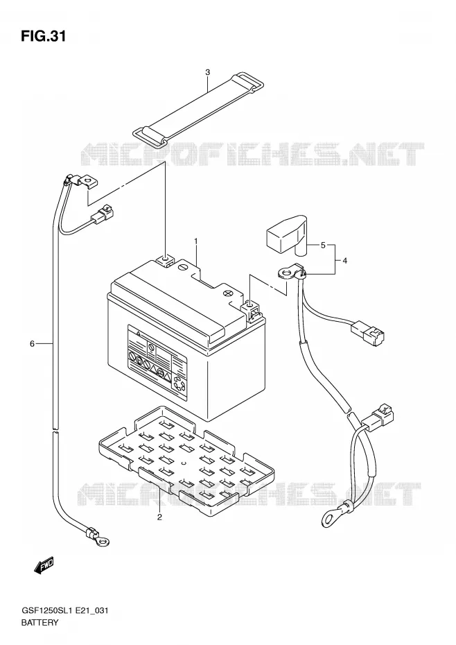 BATTERIE (GSF1250SAL1 E21) Suzuki MOTO 1250 BANDIT 2011  GSF1250SL1(E21)