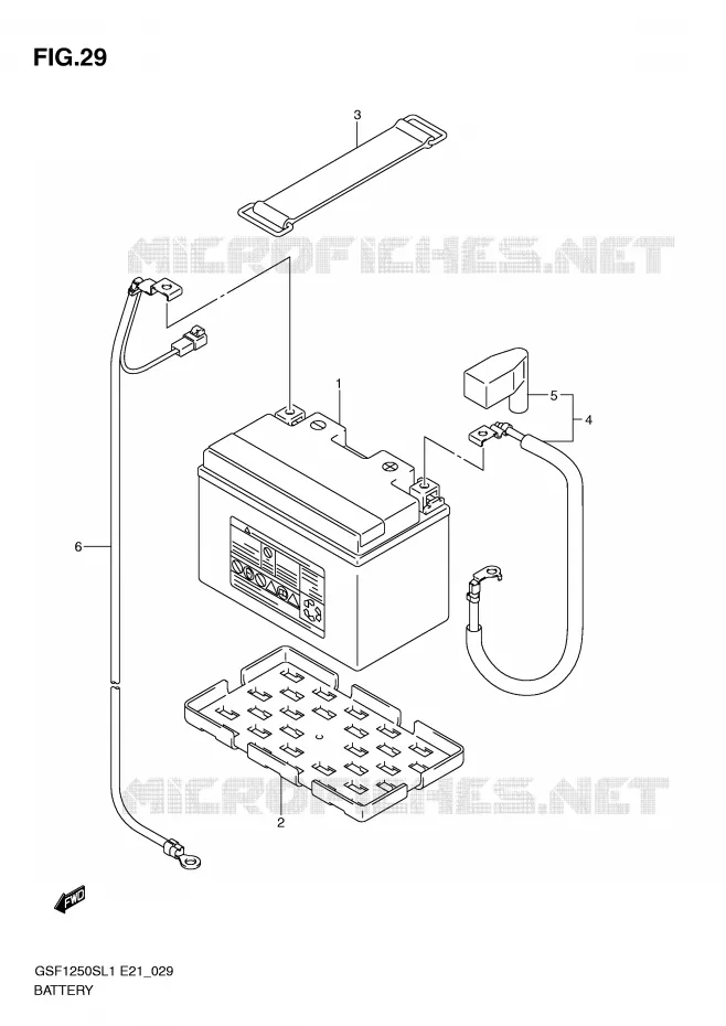 BATTERIE (GSF1250SL1 E21) Suzuki MOTO 1250 BANDIT 2011  GSF1250SAL1(E21)