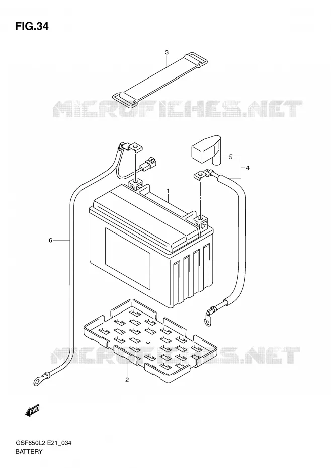 BATTERIE (GSF650L2 E21) Suzuki MOTO 650 BANDIT 2013  GSF650SAL2(E21)