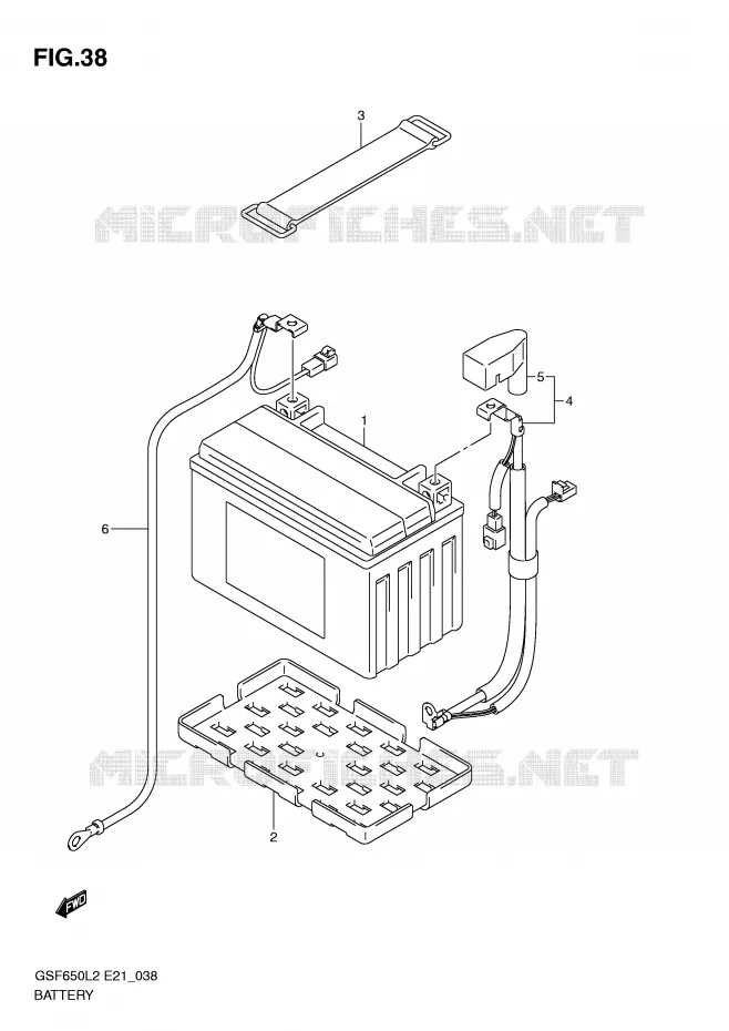 BATTERIE (GSF650SL2 E21) Suzuki MOTO 650 BANDIT 2012  GSF650SAL2(E21)