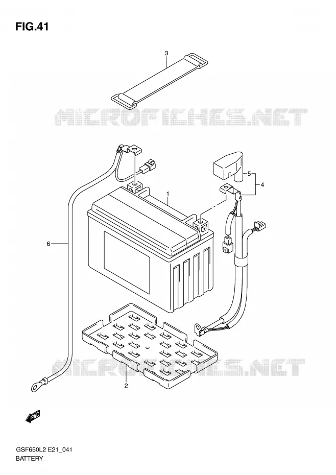 BATTERIE (GSF650SUAL2 E21) Suzuki MOTO 650 BANDIT 2012  GSF650AL2(E21)