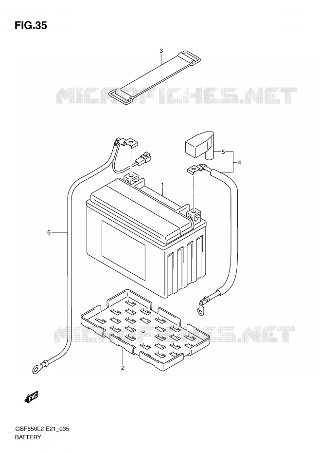 BATTERIE (GSF650UL2 E21) Suzuki MOTO 650 BANDIT 2012  GSF650SAL2(E21)