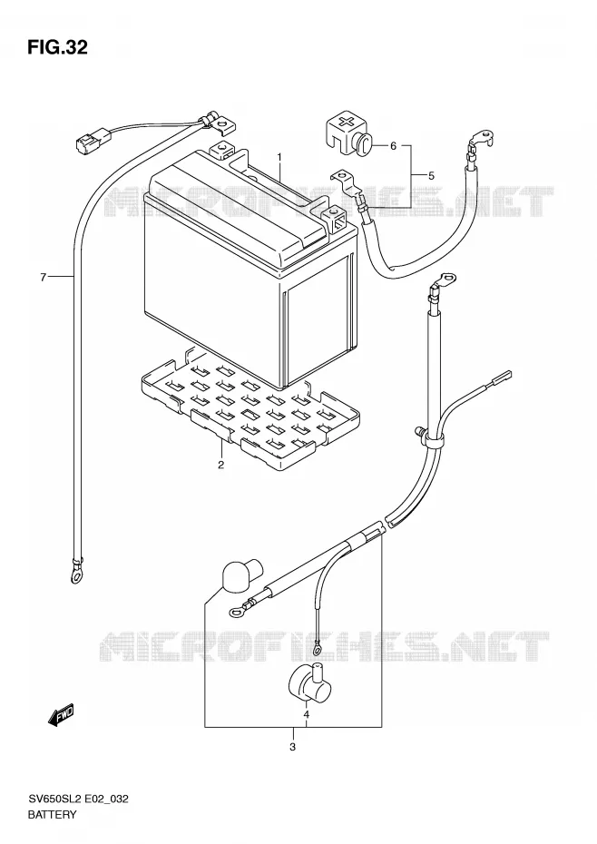 BATTERIE (SV650SUL2 E24) Suzuki MOTO 650 SV 2012  SV650SL2(E02)