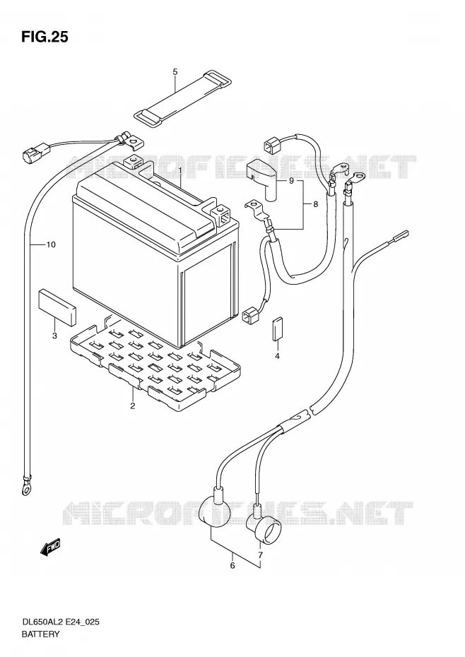 BATTERIE Suzuki MOTO 650 V-STROM 2012  DL650AL2(E24)