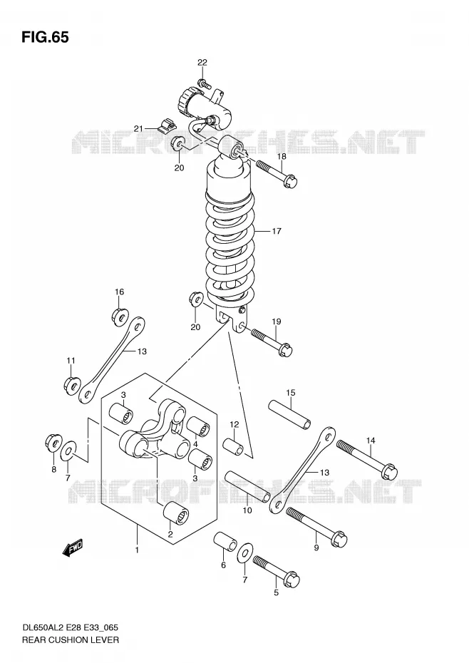 BIELLETTE DE SUSPENSION ARRIERE (DL650AL2 E28) Suzuki MOTO 650 V-STROM 2012  DL650AL2(E28)