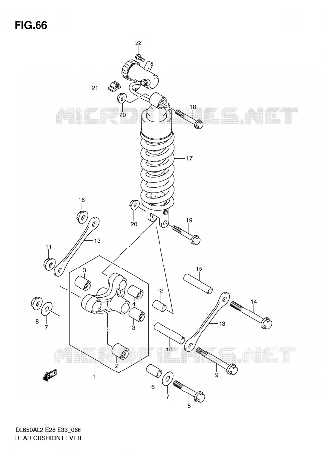 BIELLETTE DE SUSPENSION ARRIERE (DL650AL2 E33) Suzuki MOTO 650 V-STROM 2012  DL650AL2(E28)
