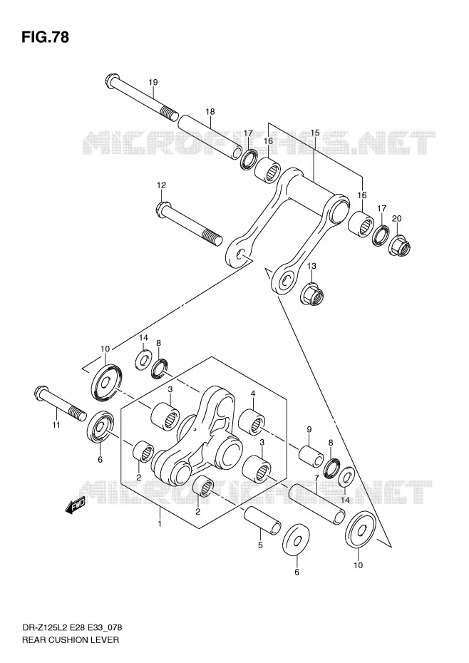 BIELLETTE DE SUSPENSION ARRIERE Suzuki MOTO 125 DR-Z 2012  DR-Z125LL2(E28)