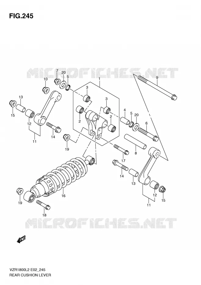 BIELLETTE DE SUSPENSION ARRIERE Suzuki MOTO 1800 INTRUDER 2012  VZR1800ZL2(E02)