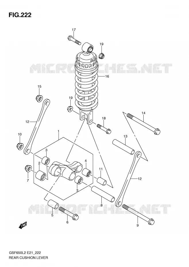 BIELLETTE DE SUSPENSION ARRIERE Suzuki MOTO 650 BANDIT 2012  GSF650AL2(E21)